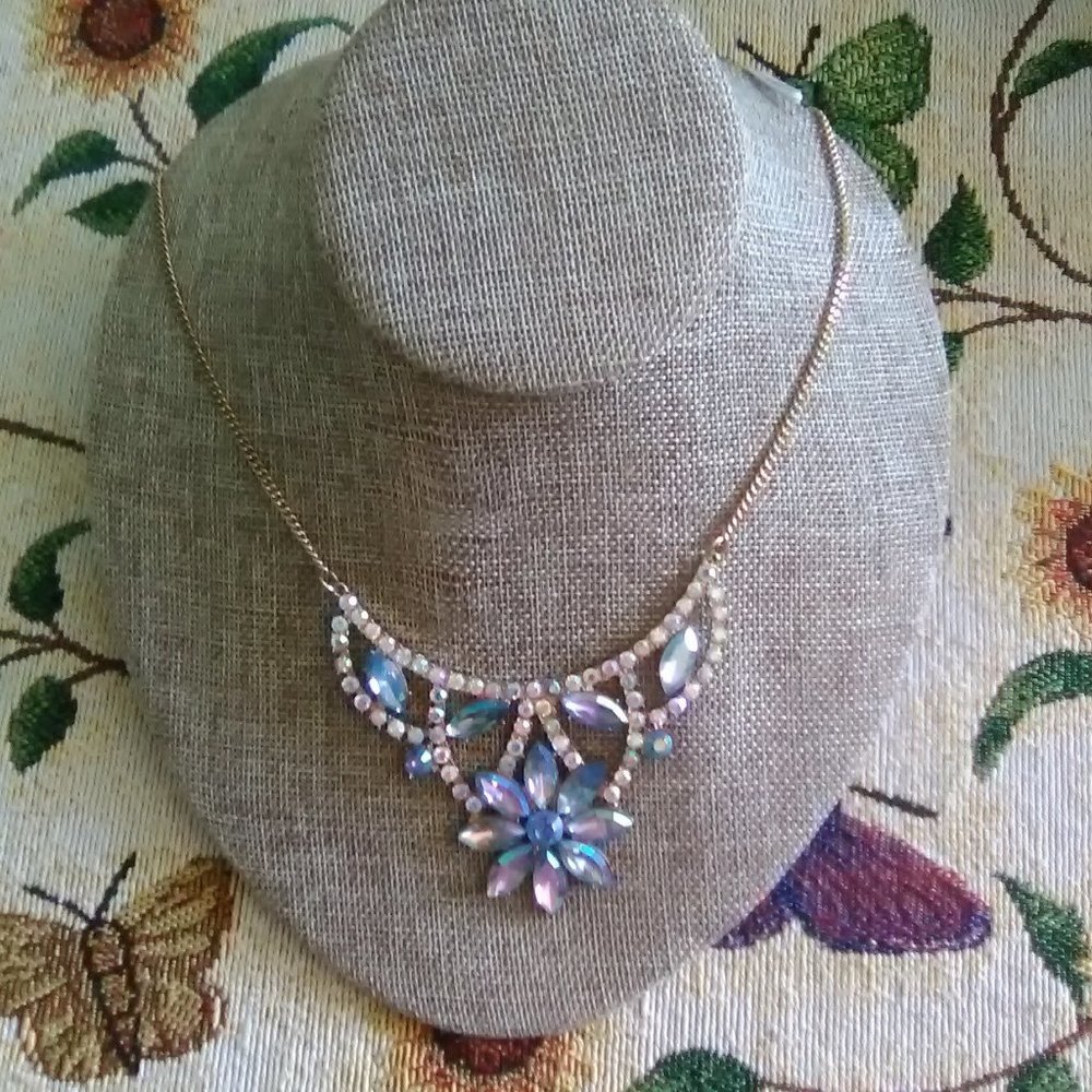 Blue Rhinestone Necklace